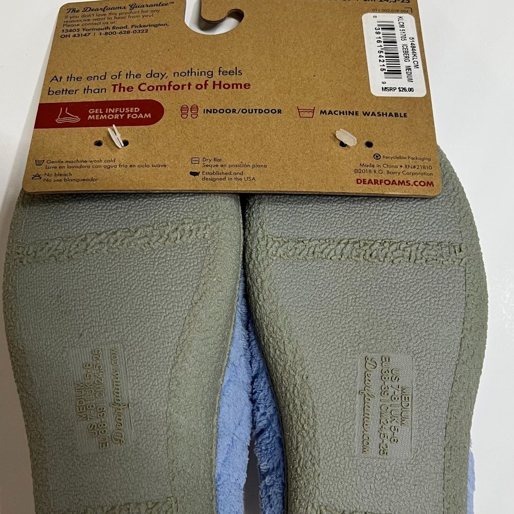 Dearfoams Womens Quilt Memory Foam Clog Slipper Medium 7-8 - Picture 3 of 4